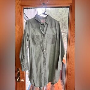 Wrangler Green Button-Up Dress